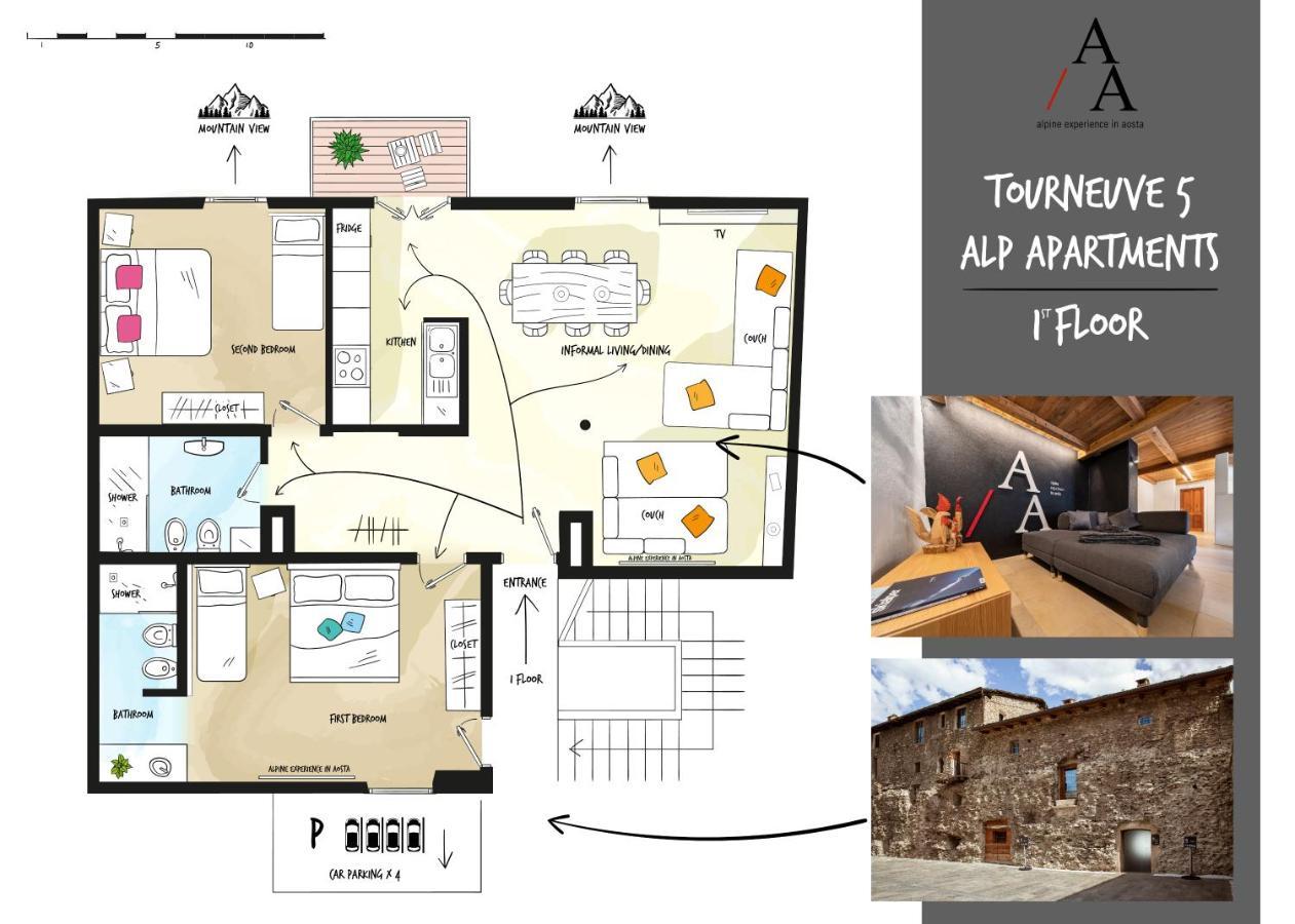 Alp Apartments Ski & Bike - Tourneuve5 Аоста Екстер'єр фото